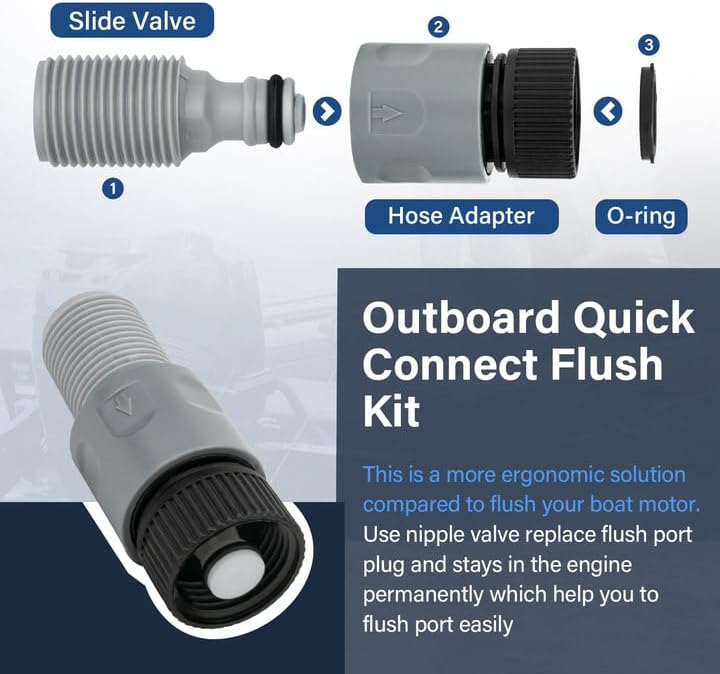 Trdzi Outboard Motor Quick Connect Flush Kit for Mercury, Mariner, Yamaha and Suzuki Outboard Engines - Marine Flush Adapter Outboard - Image 3